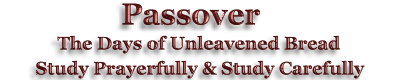 The Passover...When?