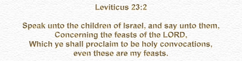 The Feast Days of The God of Israel